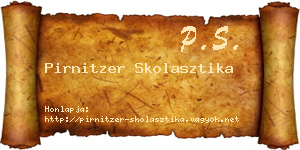 Pirnitzer Skolasztika névjegykártya